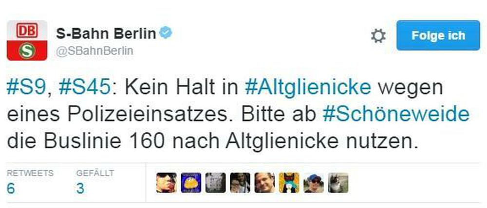 Laut Bundespolizei hielten vier Stunden lang keine Züge an der Station Altglinicke.