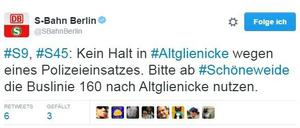 Laut Bundespolizei hielten vier Stunden lang keine Züge an der Station Altglinicke.