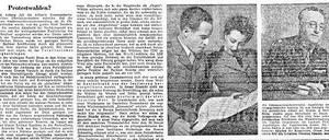 Sogar bebildert: Die Leitartikelseite des Tagesspiegel vom 21. Oktober 1946, am Tag nach den historischen Gesamtberliner Wahlen, die nach dem Krieg die ersten und vor der Wende die letzten waren.