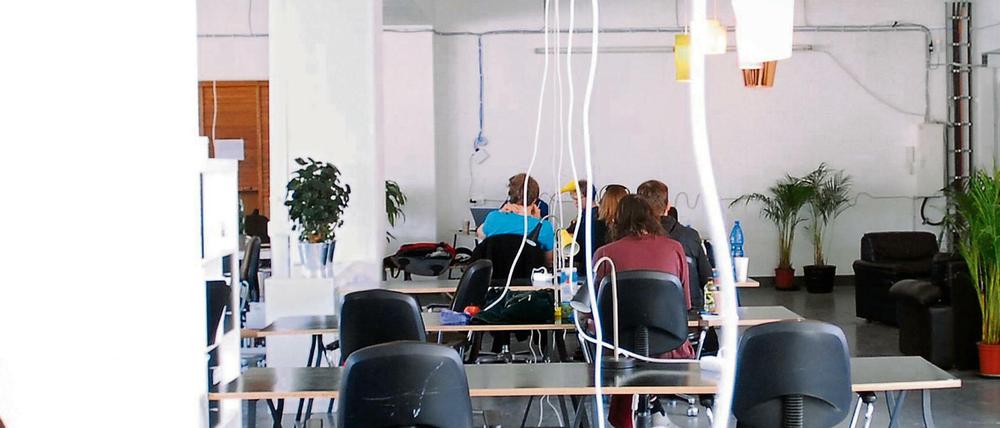 Blick in das "Betahaus" in Berlin-Kreuzberg.