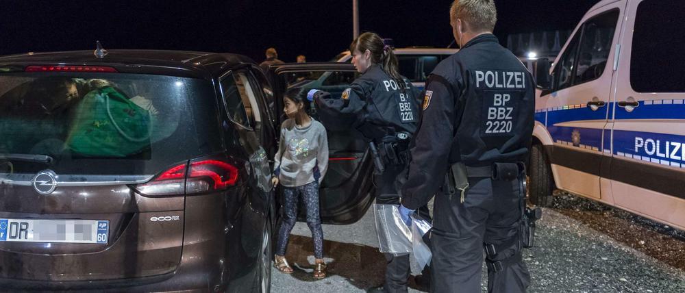 Eine Kontrolle an der deutsch-österreichischen Grenze.