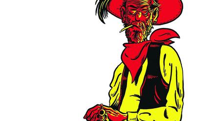 Viel erlebt: Dass Lucky Luke schon 70 ist, sieht man ihm meist nicht an - hier schon. Für Komplettansicht auf das Kreuz klicken.