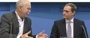 Chefsache. Jürgen Mlynek, Koordinator der Science Week, und Michael Müller, Regierender Bürgermeister, bei der Vorstellung des Konzepts im Roten Rathaus. 