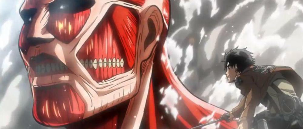 Alles auf Angriff. Ein Szenenbild aus der Anime-Adaption von "Attack on Titan".