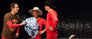 Milan Peschel (r.), Trystan Pütter (l.) und Martin Wuttke im zweiten "Volksbühnen-Diskurs".