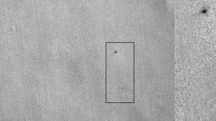 Die Absturzstelle des Landers aus dem Mars. 