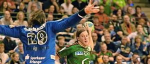 Petar Nenadic, Fabian Wiede und Rechtsaußen Matthias Zachrisson (Foto) waren in Halbzeit eins nämlich die einzig ernstzunehmenden Berliner Angreifer.