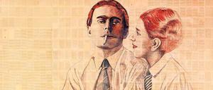 Der Träumer und die Rednerin. Klaus und Erika Mann, gezeichnet von Rinaldo Hopf.