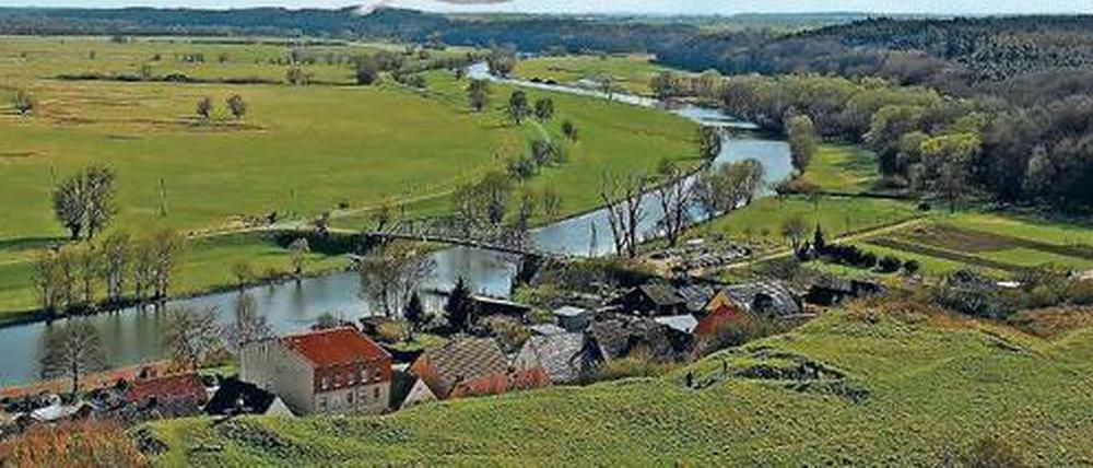 Neuer Zuschnitt: Blick auf den Ortsteil Stolpe der Stadt Angermünde im Landkreis Uckermark.