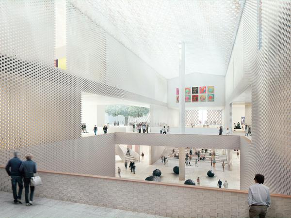 Innenperspektive des neuen Kunsthauses.