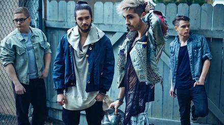 Gustav Schäfer (v. l, n. r), Bill Kaulitz, Tom Kaulitz und Georg Listing sind Tokio Hotel.