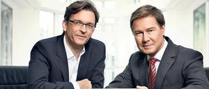 Aktenübergabe. Claus Strunz (links) wird von Januar an statt Ulrich Meyer das Sat-1-Magazin moderieren.