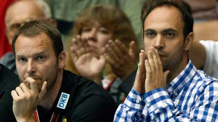 Bundestrainer Dagur Sigurdsson (l.) und DHB-Vizepräsident Bob Hanning.