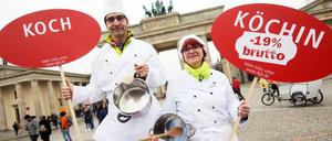 Gleicher Lohn für gleiche Arbeit? Noch lange nicht. Eine Protestveranstaltung zum Equal Pay Day in Berlin.