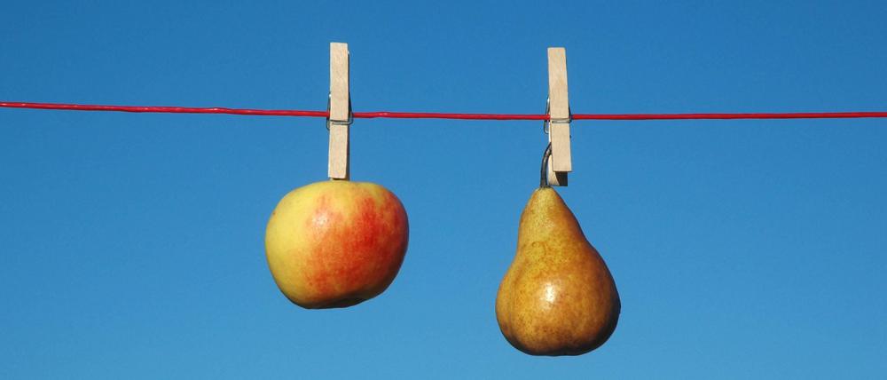 Birnen seien "süßherbe Naturen", schreibt der Autor, die "ihren Kopf gelassen an die Erde lehnen". Und Äpfel? Igitt!