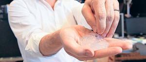 Mit diesem winzigen Chip können zerstörte Leitungsbahnen im Rückenmark überbrückt werden.