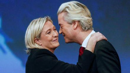 Sehen herzige Zeiten auf sich zukommen: Marine Le Pen und Geert Wilders, die Rechtspopulisten aus Frankreich und den Niederlanden.