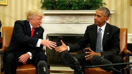 Trump schlug gegenüber Obama am Tag nach der Wahl versöhnliche Töne an. 