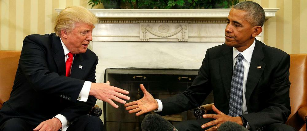 Trump schlug gegenüber Obama am Tag nach der Wahl versöhnliche Töne an. 