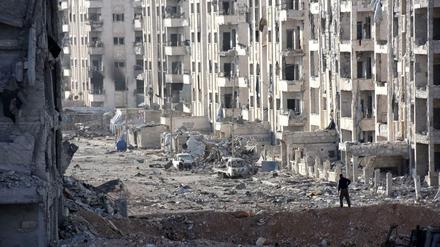Trümmerwüste. Der Ostteil Aleppos wird seit Monaten von russischen und syrischen Kampfjets attackiert.
