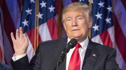 Donald Trump bei seiner Siegesrede in New York.