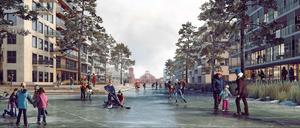 So stellen sich die Planer künftig den Winter am Gartenfelder Kanalufer vor.