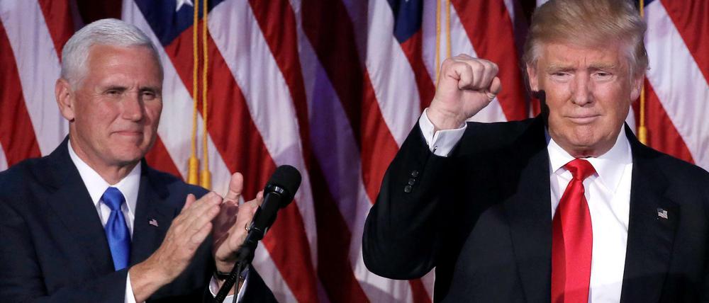 Die Sieger: Der gewählte US-Präsident Trump und sein Vize Pence.