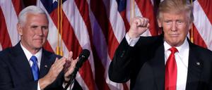 Die Sieger: Der gewählte US-Präsident Trump und sein Vize Pence.