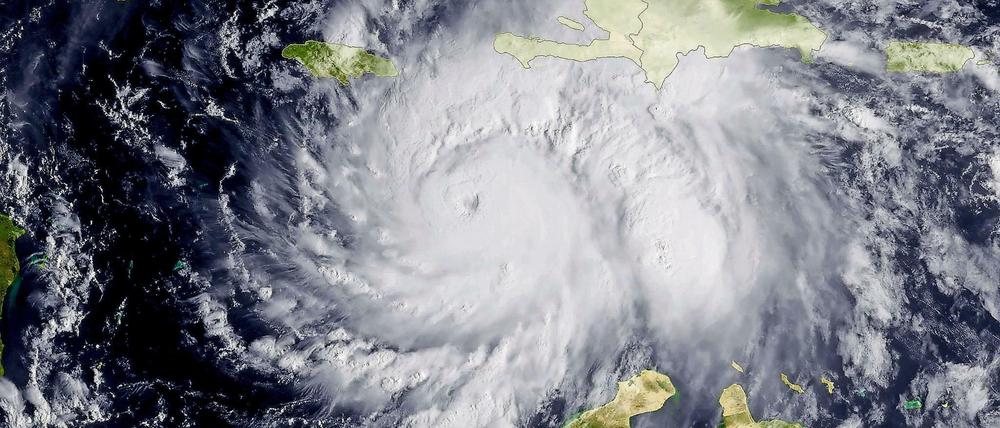 Blick ins Auge. Der Hurrikan "Matthew" vom All aus gesehen.