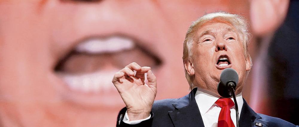 Trump beim Parteitag der Republikaner. Die meisten seiner zentralen Versprechen werden schwer zu halten sein.