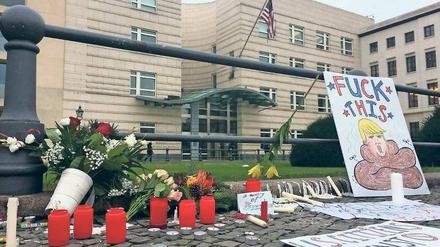 Die US-Botschaft am Donnerstag nach der US-Wahl.