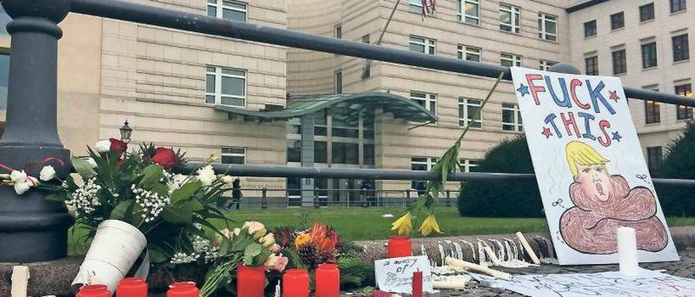 Die US-Botschaft am Donnerstag nach der US-Wahl.