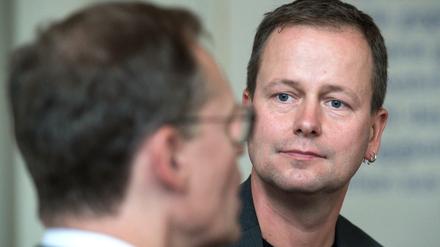 Eigenständig oder von Koalitionskämpfen bedroht: Linken-Chef Klaus Lederer mit dem Regierenden Bürgermeister Michael Müller (l) während der Koalitionsverhandlungen.