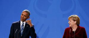Call me: Angela Merkel und Barack Obama bei seinem letzten Berlin-Besuch als US-Präsident. 