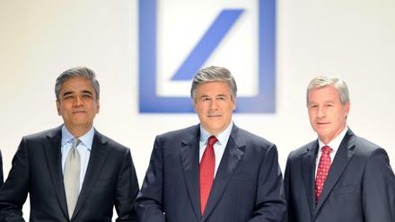 Topmanager unter sich: (v.l.) Anshu Jain, Josef Ackermann und Jürgen Fitschen.