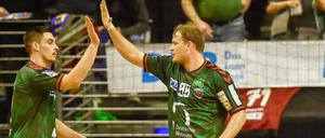 Klappt das am Sonntag wieder? Die Berliner Ignacio Plaza Jimenez (l.) und Paul Drux.