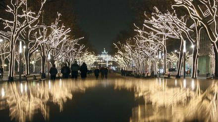 Ein ähnlich lichterfrohes Bild wie Unter den Linden bietet sich schon einige Tage im Christmas Garden in Lichterfelde