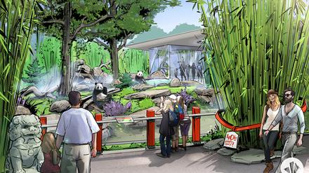Ein Resort für Pandas. Im Sommer 2017 sollen die chinesischen Gäste einziehen.