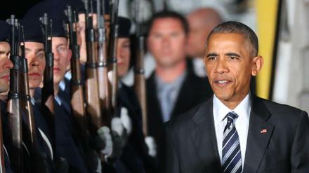 US-Präsident Barack Obama bei der Ankunft in Berlin-Tegel.