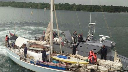 Das Militär stellte die Yacht des Entführten sicher.