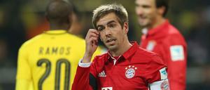 Läuft nicht richtig: Philipp Lahm wunderte sich neulich über seine Auswechslung im Spiel gegen Borussia Dortmund.