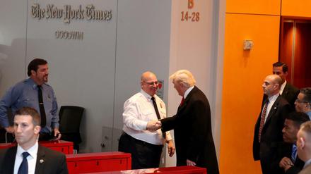 Donald Trump besuchte die "New York Times" am Dienstag.