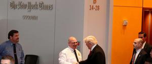 Donald Trump besuchte die "New York Times" am Dienstag.