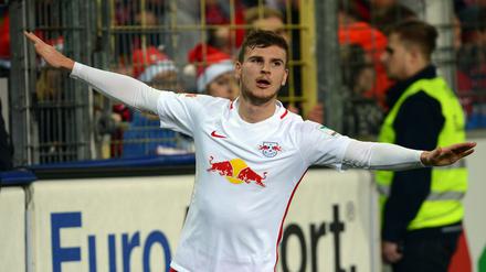 Kein Schnapper. Werner am Freitag nach seinem Tor zum 3:1 in Freiburg, Leipzig gewann 4:1.