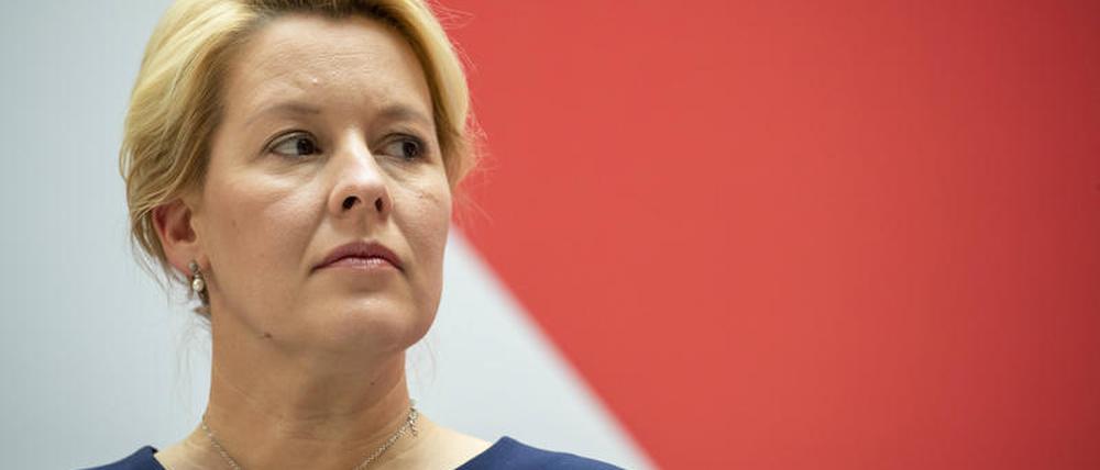 Franziska Giffey während einer Pressekonferenz am Tag nach der Bundestagswahl im Willy-Brandt-Haus in Berlin.