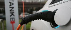 Den E-Tiger in den Tank: Ein Elektroauto wird geladen. 