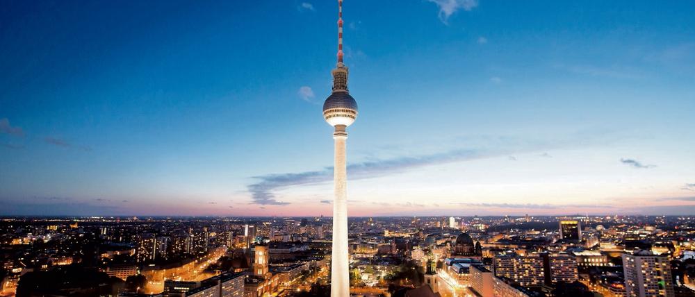 Der Fernsehturm in Berlin.