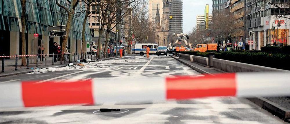 Die Tauentzienstraße im Februar nach dem Raserunfall.
