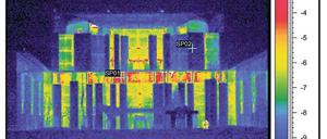 Alles im grünen Bereich? Eine Thermografiekamera zeigt das Wärmeprofil des Bundeskanzleramtes in Berlin. 