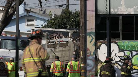 Ort des Infernos: Das ausgebrannte Lagerhaus in Oakland 